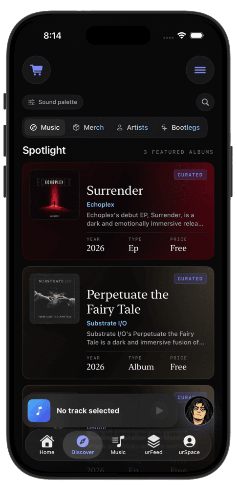 urTrax iOS discovery and library preview